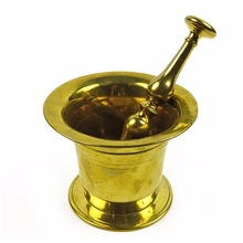 Metal BRASS MORTAR AND PESTLE