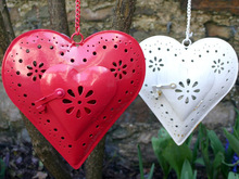 Metal HEART SHAPE HANGING LANTERN, For Home Decoration