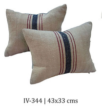 Square Jute Cushion, For Home, Hotel, Decorative, Outdoor, Bedding, Beach, Seat, Pattern : Printed