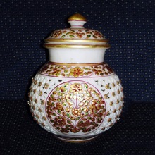 Marble Matki, For Festival Decoration, Color : Natural Multi Paint Colors