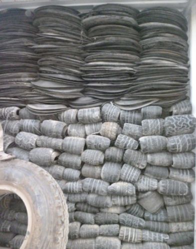 Rubber Tire Scrap Tyre, For Recycle, Color : Black