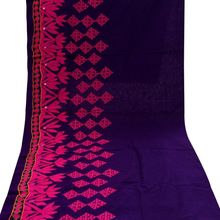 Embroidered Cotton Fabric, Color : Purple