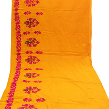 100% Cotton Kachchh Embroidery Craft Fabric, Color : Yellow