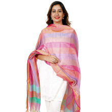 Chanderi Silk Multi Color Stole