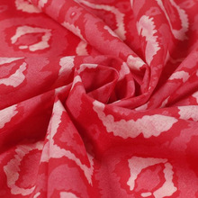Print Dressmaking Red Ikat Cotton Fabric