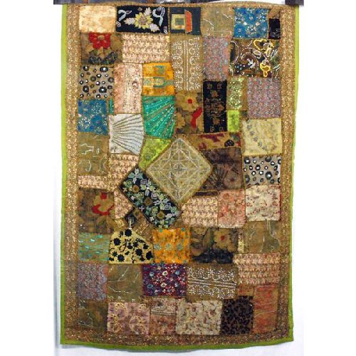 Polyester / Cotton Embroidered Wall Hanging Tapestry, Style : Patch Work