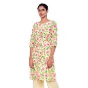 Floral Boat Neck Kurti