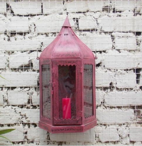 Pink Mughal Wall Lamp