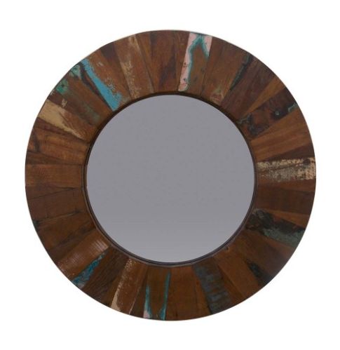 Wood Round Mirror Frame