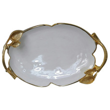 Oval Metal Aluminium White Enamel Platter, Feature : Eco-Friendly