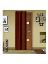 Faux Silk Printed Brown Door Curtain, Length : 5feet To 7 Feet