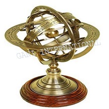 Brass Armillary Globe, Packaging Type : Gold (Polished Brass)