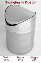 Stainless Steel Swinging Lid Dustbin, For Office, Feature : Eco-Friendly