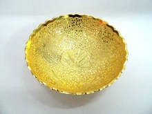 Brass Gold Plated Leaf Style Tray, For Home Decoration