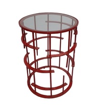 Glass Side Table, Size : 39X39X53 Cms