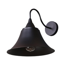 Industrial Gooseneck Wall Lamp, Color : Black