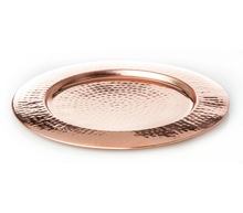 SHINY COPPER PLATED STAINLESS STEEL Metal Charger Plate, Size : 12 INCH