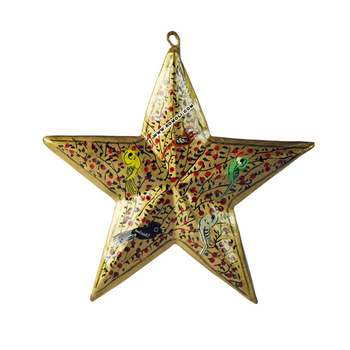 Wooden Christmas Star Tree Ornament, Size : 7cm