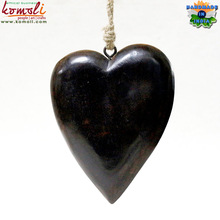 Dark Polished Wooden Heart