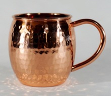 Hammered Copper Barrel Mugs,