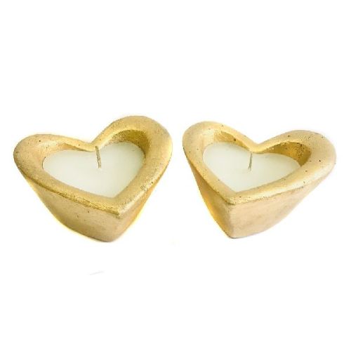 Heart Polished Concrete Candle, For Decoration, Lighting, Feature : Attractive Pattern