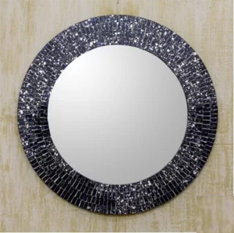 Aluminium Glass Mosaic Round Mirror
