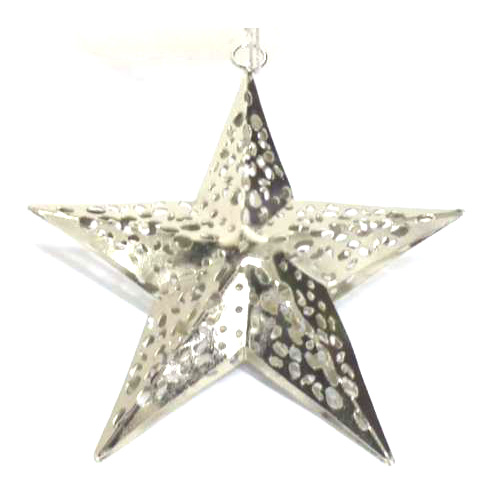 Christmas Tree Ornament Silver Hanging Heart