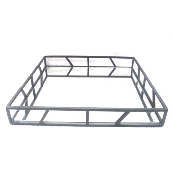Metal Material Designer Mirror Vanity Tray, Size : 14 X 14 Inch.