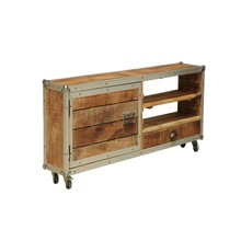 Metal Industrial Wooden Media Cabinet