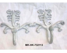 White Antique Finish Metal Hooks