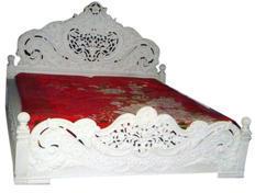 Makrana White Marble Bed