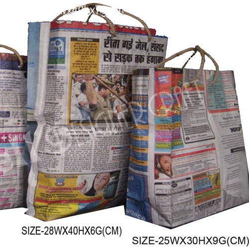 Ecological Environmental Newspaper Bag, Size : 28WX40HX7G, 25WX30HX10G, :