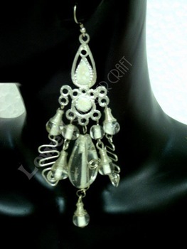 Glass Bead Earring, Color : Silver
