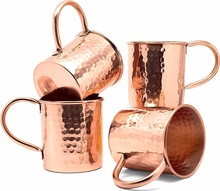 Straight Copper Beer Mug Hammered Design, For Drink Ware, Technics : Hand Made, Machine Made