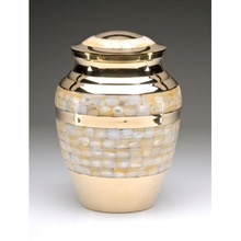 Brass M O P Cremation Urn