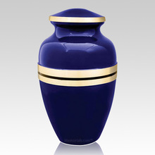 Cobalt Brass Metal Cremation Urn