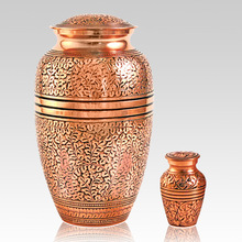 Copper Oak Brass Metal Cremation Urn