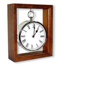 Desk Clock With Wooden Finish