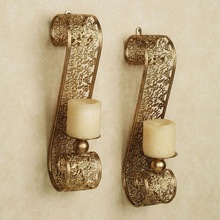 Golden Forged Wall Candle Holder, For Home Decoration