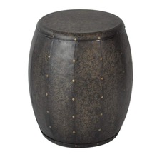 Metal Accent Bronze Drum Table