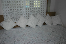 100% Cotton Organdy Cutwork Bedspread, For Home, Hotel, Pattern : Applique