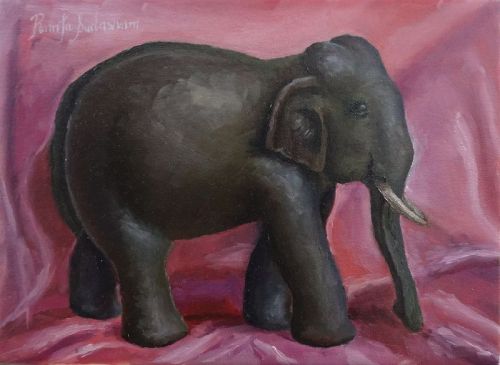 The Statue Of Elephant, Oil Painting For Sale