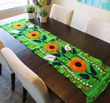 Cotton Table Runner, Color : Green