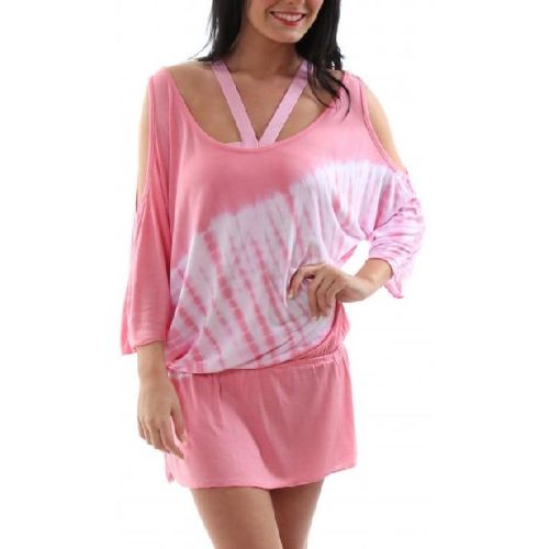 100% Rayon Halter Sleeve Short Dress, Size : Medium