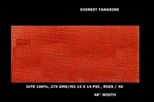 Tangrine Color Dyed Jute Laminated Fabric, Density : 9 OZ / 40 M2