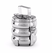 Metal Stainless Steel Belly Tiffin, For Home/Office, Feature : Eco-Friendly, Stocked