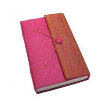 Embroidered Handmade Beaded Fabric Notebook, For Promotion