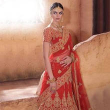 Lehenga Bridal Saree, Technics : Embroidered