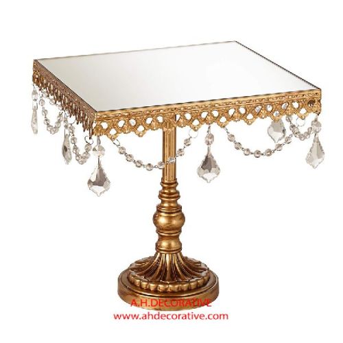 Antique Gold Crystal Cake Stand, Size : H 28 CM (11')