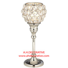 Metal Crystal Ball Candle Holder, For Weddings